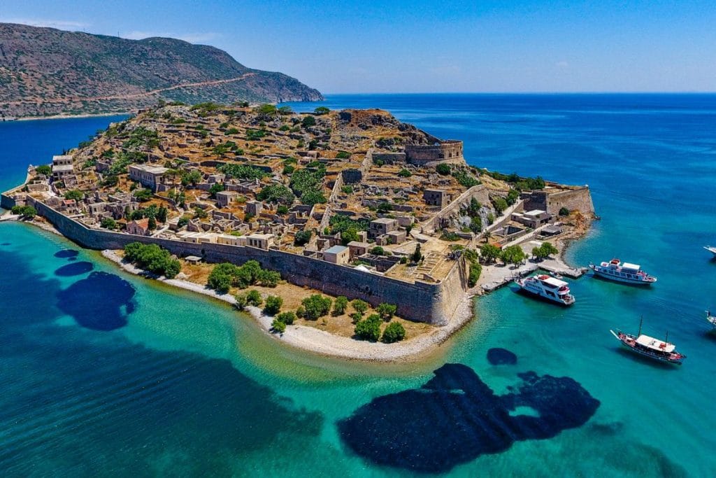 Visiting Spinalonga – aerial view of the historic fortified island