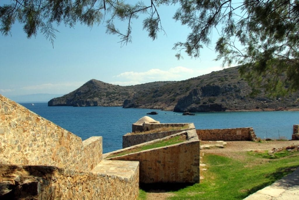 What to See on Spinalonga – fortress walls overlooking the sea